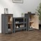vidaXL Servante, 2 buc., gri, 40x35x80 cm, lemn masiv de pin