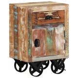 Cumpara ieftin Noptiera cu roti, 40x30x57 cm, lemn masiv reciclat