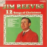 Jim Reeves &lrm;&ndash; 12 Songs Of Christmas _ NM / VG+ vinil, LP, disc muzica de Craciun, sarbatori de iarna _ Camden, UK
