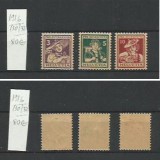 Elvetia MLH (urme sarniera) 1916 - MI 130/32 - Pro Juventute costume meserii, Nestampilat