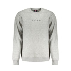 Bluză bărbați fară fermoar cu imprimeu cu logo, Regular fit, Gri, XL