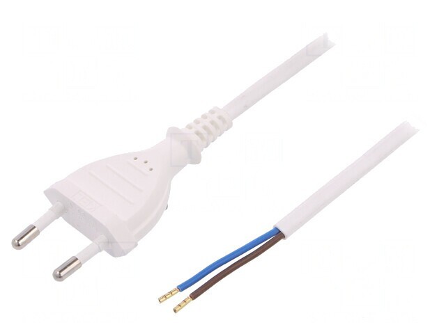 Cablu Alimentare PVC 1m Alb 2x0,75mm2 2,5A