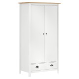 Cumpara ieftin Sifonier cu 2 usi Hill, alb, 89x50x170 cm, lemn masiv de pin