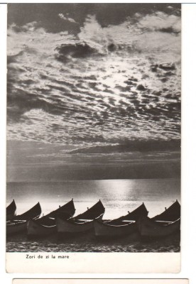 CPIB 15661 CARTE POSTALA - ZORI DE ZI LA MARE, BARCA, BARCI, RPR foto