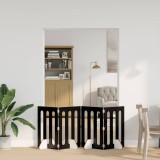 vidaXL Țarc pliabil pentru animale de companie 4 pcs Stejar Negru 8005956