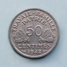 FRANTA - 50 Centimes 1942 - Vichy French State foto