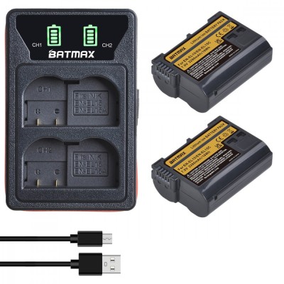Set 2 acumulatori EN-EL15c + incarcator Nikon D800 D850 D780 D7100 Z6 Z6 Z7 Z8 foto