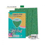 Hartie buretata, adeziva, glitter, verde, 10 buc/set, 20x30 cm - S-COOL, S-COOL / OFFISHOP