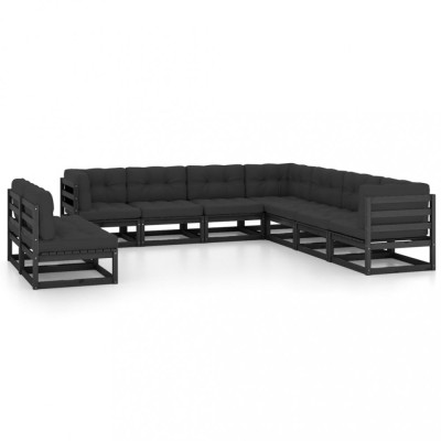 vidaXL Set mobilier grădină cu perne, 9 piese, lemn masiv de pin 3076908 foto