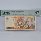 Bancnota 5000 Lei 1998 UNC, Gradata PMG 67 EPQ, Romania