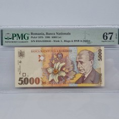 BANCNOTA UNC 5000 LEI 1998 GRADATA PMG 67 EPQ