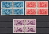 ROMANIA 1950 LP 265 UN AN INFIINTARE PIONIERI BLOCURI DE 4 TIMBRE MNH, Nestampilat