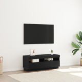 vidaXL Dulap TV cu lumini LED Stejar Negru 100x35x40 cm Lemn prelucrat