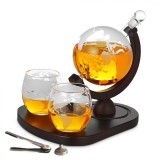 Set cadou decantor Glob Pamantesc cu doua pahare Deluxe, Oem
