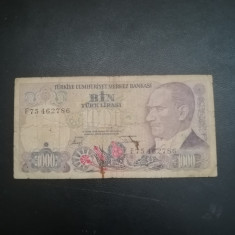 Bancnota 1000 Lire Turkiye - 1970