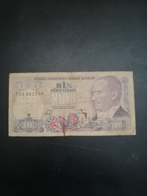 Bancnota 1000 Lire Turkiye - 1970 foto