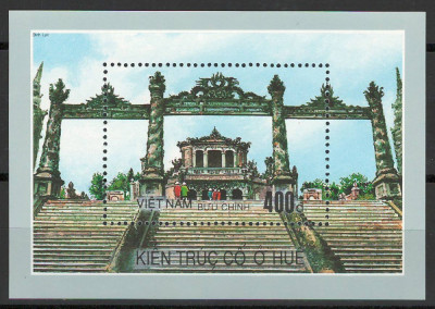 Vietnam 1990 Mi 2130 bl 74 MNH - Capitala antică Huế: Cladiri foto