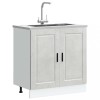 Dulap baza chiuveta bucatarie Gossi, gri beton, 80x46x81.5cm, lemn prelucrat, picioare reglabile