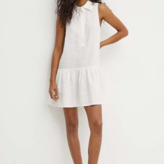 MAX&Co. rochie din in culoarea alb, mini, drept, 2416221015200