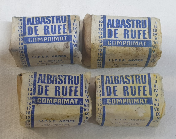 Lot x 4 bucati - comprimate ALBASTRU DE RUFE - vechi anul 1976 - IJPSP Arges