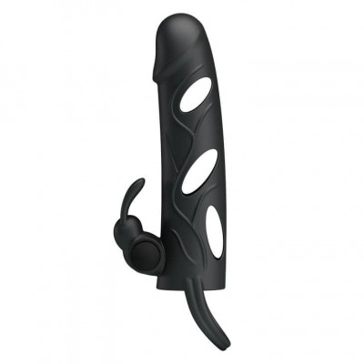Manson / Extensie Penis Cu Vibratii, Negru foto
