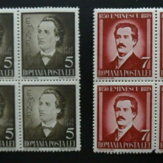 Romania LP 130 , M. Eminescu , bloc de 4 , MNH/** , Cal a II a