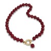 Colier Argint 925 placat aur cu Agat Rubiniu 12mm, 48cm. Bijuterie dama handmade Italia. Cadou Cutie inclusa
