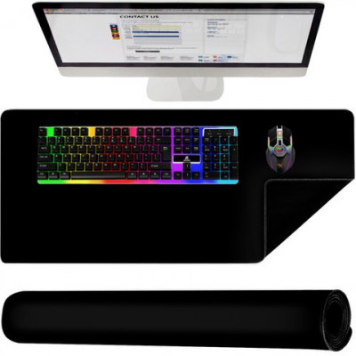 Mousepad gaming, 900x450 mm, Negru foto