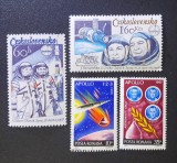 Cehoslovacia și Rom&acirc;nia 1972-1978 Programul Interkosmos și Misiunile Apollo Vladim&iacute;r Remek și Tragedia Apollo 1 Lot 4 Valori Ștampilate - OREF1