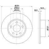 Disc frana FIAT CROMA (154) (1985 - 1996) KRIEGER 0950004236