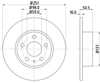 Disc frana FIAT CROMA (154) (1985 - 1996) KRIEGER 0950004236 foto