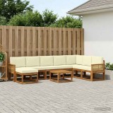Cumpara ieftin Set de canapele de exterior 9 buc. 8-Locuri Natural si Crem