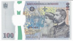 100 lei 2018 - Bancnotă aniversară 100 de ani de la Marea Unire de la 1 Decembrie 1918