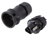 Mufă Conector Circular 3-PIN Argintat 20A 250V