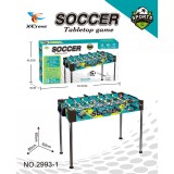 Masa de fotbal cu teren Flippy, 8 manere, cu Tablou Scor, din Metal, Lemn si ABS, 78.5x9x40.5 cm, cu Picioare Inalte, Design Albastru, pentru copii/ad