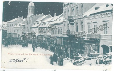 1268 - BRASOV, Market, Moon, Litho, Romania - old postcard - used - 1899 foto