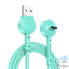 Cablu Date Si Incarcare USB Type C Samsung Huawei Allview Cu Suport Telefon BASEUS Verde foto