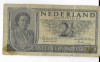 Bancnota 2 1/2 gulden 1949 - Olanda, cu rupturi, cotatii bune!