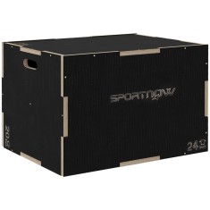 SPORTNOW Cutie Plyometrică 3-in-1 din Lemn Antiderapant, Ideală pentru Fitness Acasă, Dimensiuni 76/61/51cm | Aosom Rom&acirc;nia