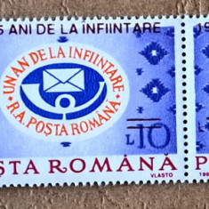 TIMBRE ROMANIA MNH LP1415/1996- 5ani R.A.P.R. (supratipar) -Serie în pereche