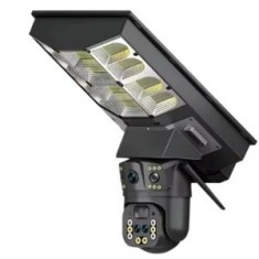 Camera Supraveghere 3 Ecrane + Lampa LED 180w cu Panou Solar, Conexiune 4G,