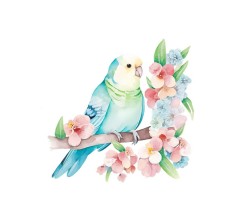Sticker decorativ Pasari, Multicolor, 52 cm, 5348ST foto