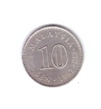 Moneda Malaezia 10 sen 1967, stare buna, curata
