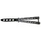 Cutit, Briceag fluture, Butterfly, Scared Skulls, pentru antrenament, 22 cm, gri