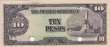 Bancnota Filipine 10 Pesos (1943) - P111 UNC ( ocupatia japoneza; anulata - vezi descriere )