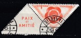 ROMANIA 1957 LP 434 a AL VI-lea FESTIVAL MOSCOVA 1 LEU CU VINIETA STAMPILATA, Stampilat