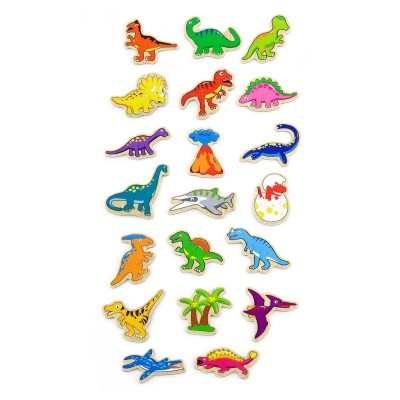 Set dinozauri magnetici din lemn 20 buc, Viga foto