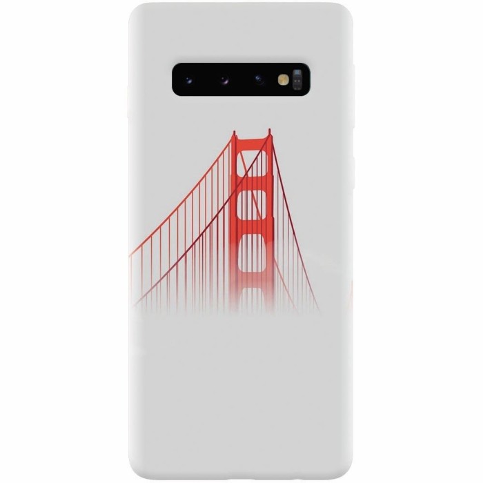Husa silicon pentru Samsung Galaxy S10 Plus, Red Bridge In Clouds