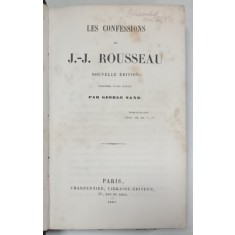 LES CONFESSIONS de J. - J. ROUSSEAU , 1847