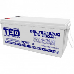 Acumulator AGM VRLA 12V 260A GEL Deep Cycle 520mm x 268mm x h 220mm M8 TED Battery Expert Holland TED003539 (1) SafetyGuard Surveillance